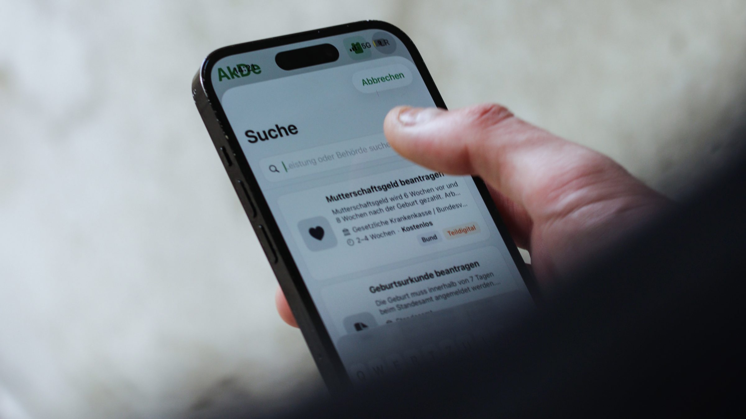 Suche nach Leistungen mit Status teildigital