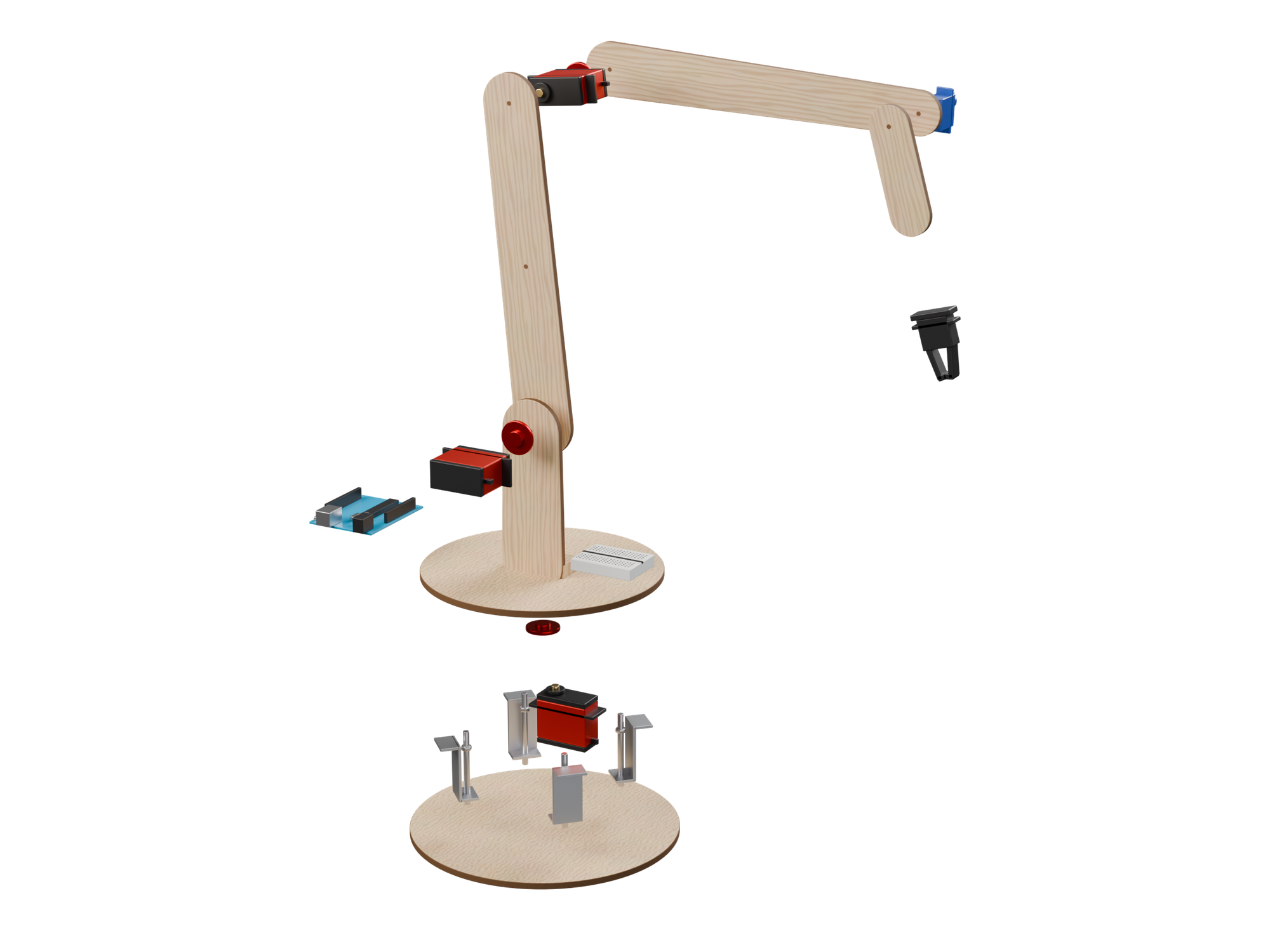 Explosionsansicht des Roboterarms